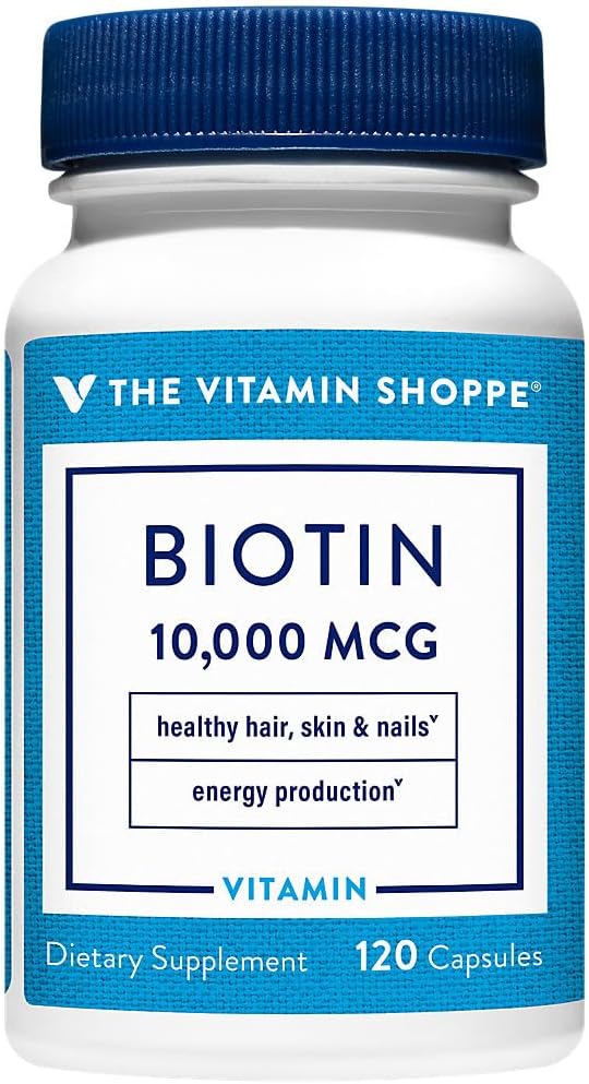 The Vitamin Shoppe Biotin 1,000mcg - Hair, Skin and Nail Support, 120 Capsules - görsel 1