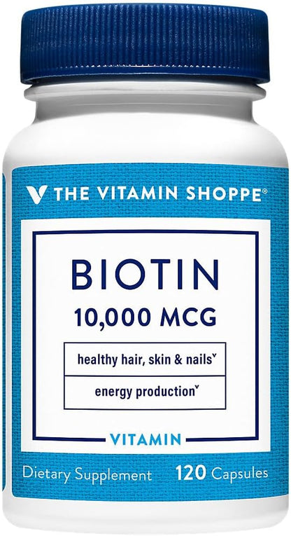 The Vitamin Shoppe Biotin 1,000mcg - Hair, Skin and Nail Support, 120 Capsules