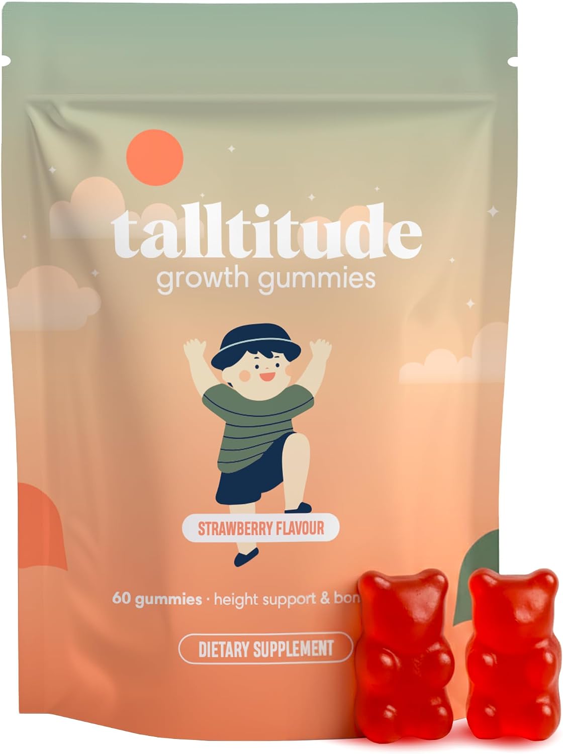 Talltitude Growth Gummies - Natural Height Support & Bone Strength for Kids & Teens, 60 Gummies - görsel 1