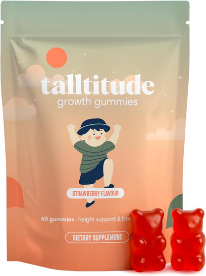 Talltitude Growth Gummies - Natural Height Support & Bone Strength for Kids & Teens, 60 Gummies