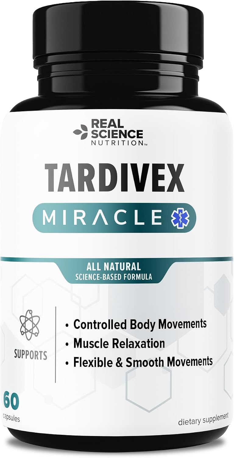 Real Science Tardivex Natural Nerve Support Supplement for Neurological Balance - Includes Vinitrox, GABA and Essential Vitamins for Controlled Movement and Coordination - Manufactured in the USA, 60 Capsules - görsel 1