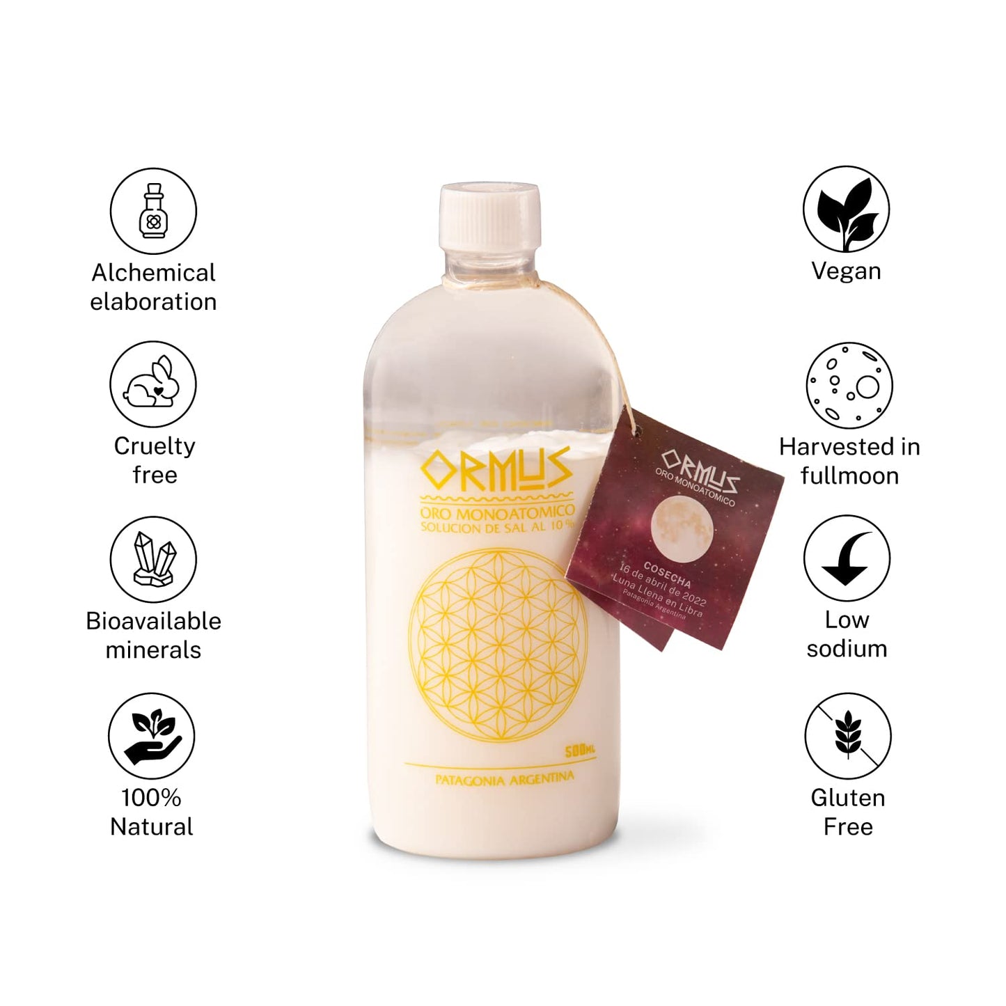 500ml ORMUS PATAGONIA ARGENTINA - Pure Ormus Monoatomic Gold Liquid Minerals Food Supplement for Energy, Mental Focus and Vitality - görsel 2