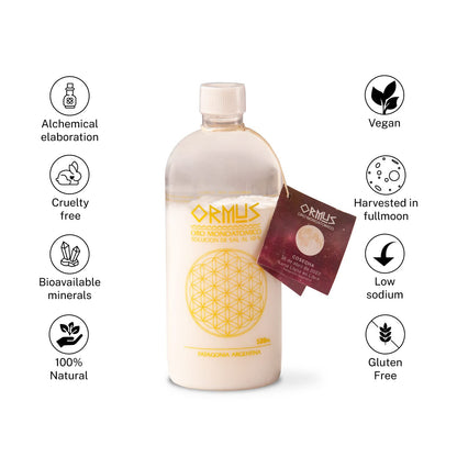 500ml ORMUS PATAGONIA ARGENTINA - Pure Ormus Monoatomic Gold Liquid Minerals Food Supplement for Energy, Mental Focus and Vitality