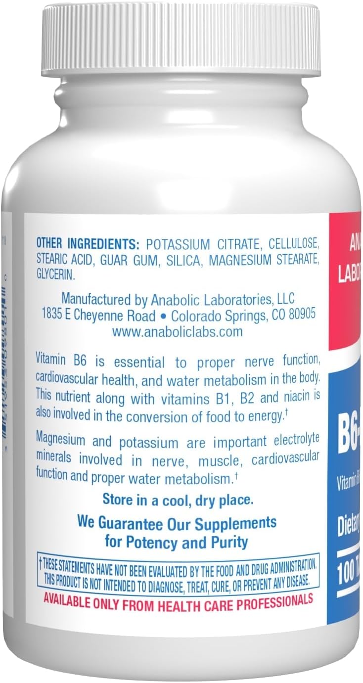 Anabolic Laboratories Calcium & Magnesium B6 Supplement - 50mg Vitamin B6 Complex - görsel 3