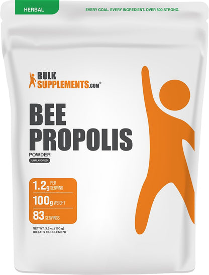 BulkSupplements.com Bee Propolis Powder - Natural & Gluten-free, 1.2g per Serving, 500g