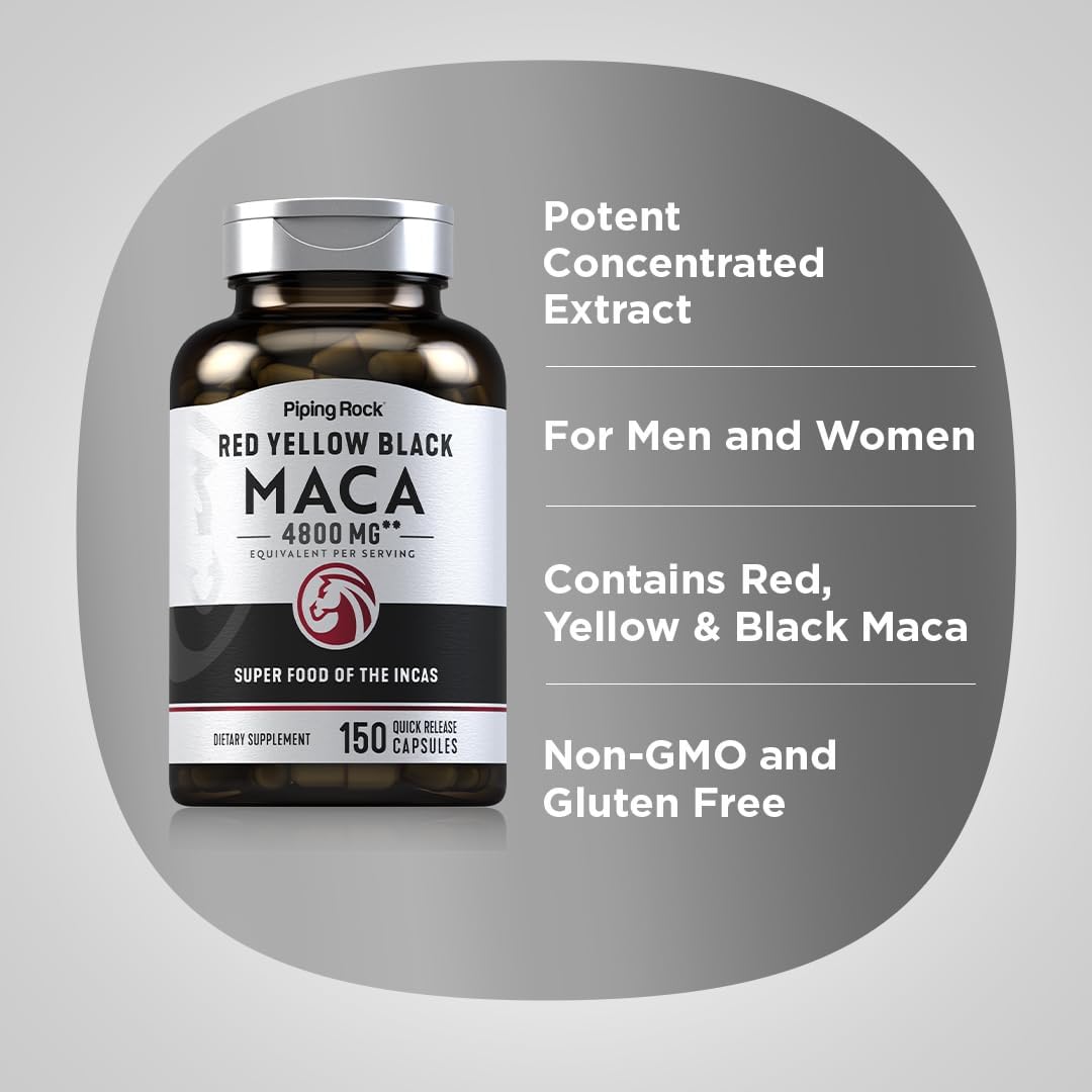 Piping Rock Maca Root Capsules, 150 Capsules - görsel 4