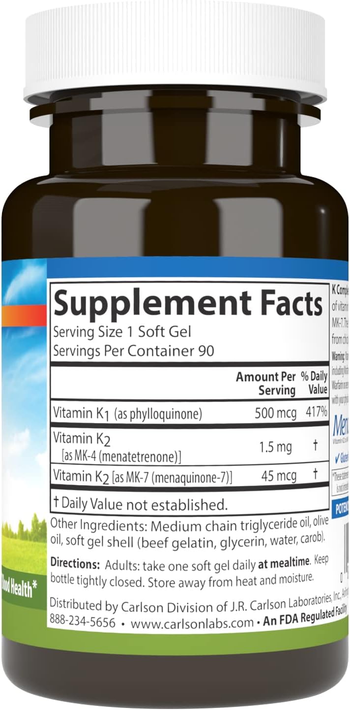 Carlson Labs K Complete Softgels, 90 Count - görsel 2