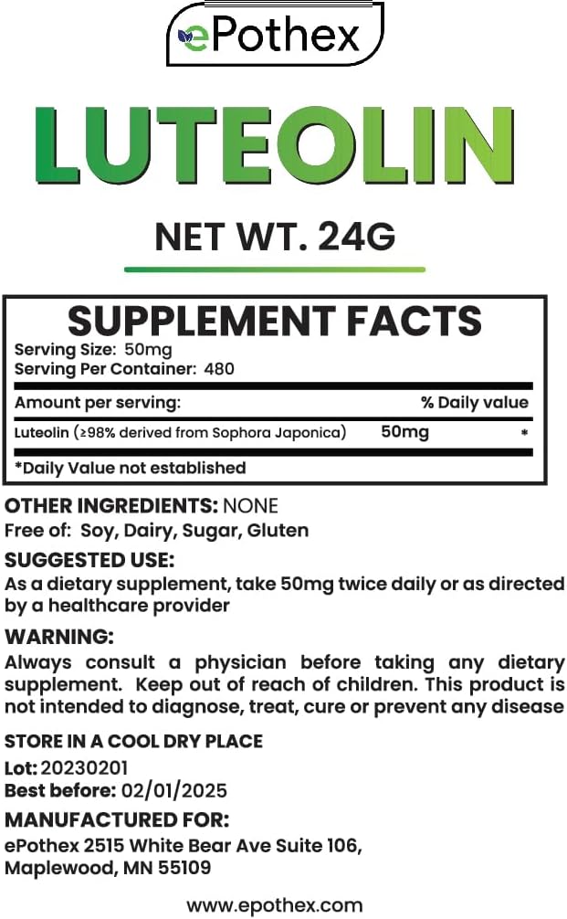 ePothex Pure Luteolin Powder 24g - görsel 4