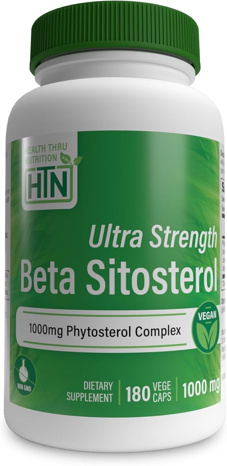 Health Thru Nutrition Ultra Strength Beta Sitosterol | 1,000mg Phytosterols Complex 400mg Beta | Non-GM Vegan (180 Capsules) - görsel 1