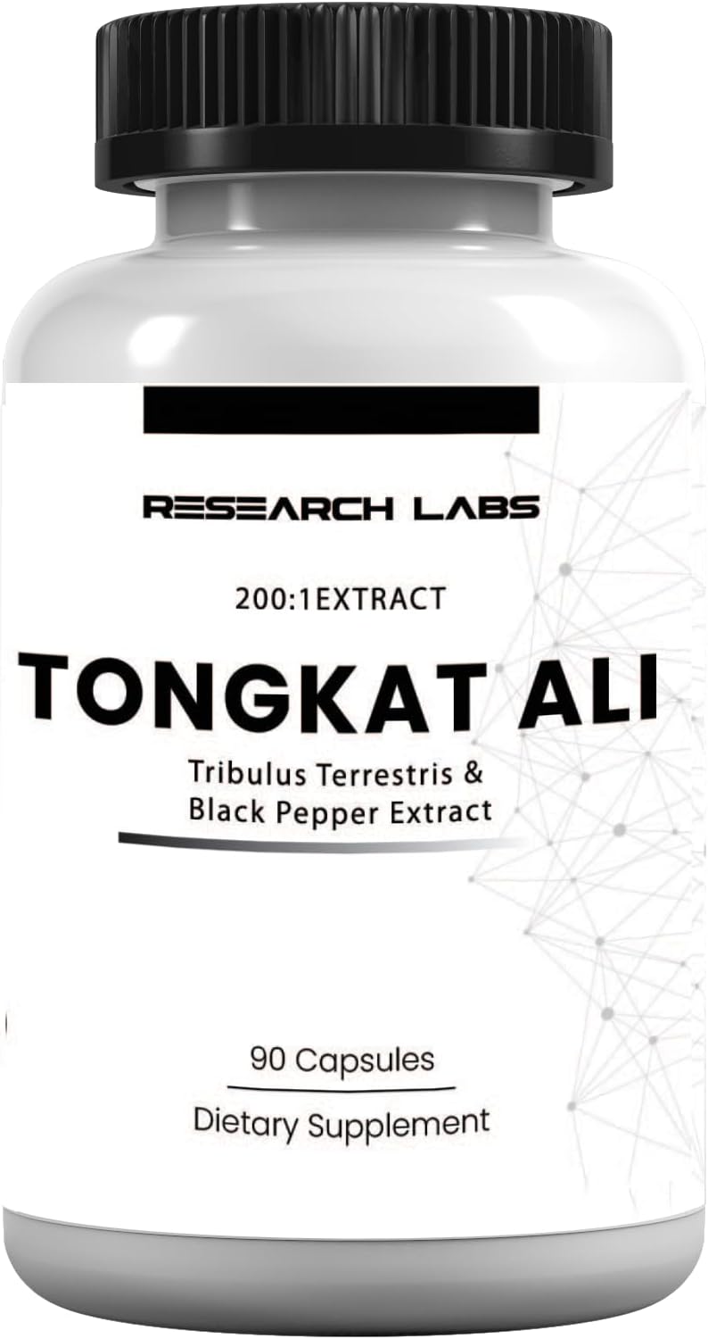 Research Labs Tongkat Ali Extract Capsules - Potent, Highly Concentrated Formula for Strength, Vitality, Drive & Muscle Support - görsel 1