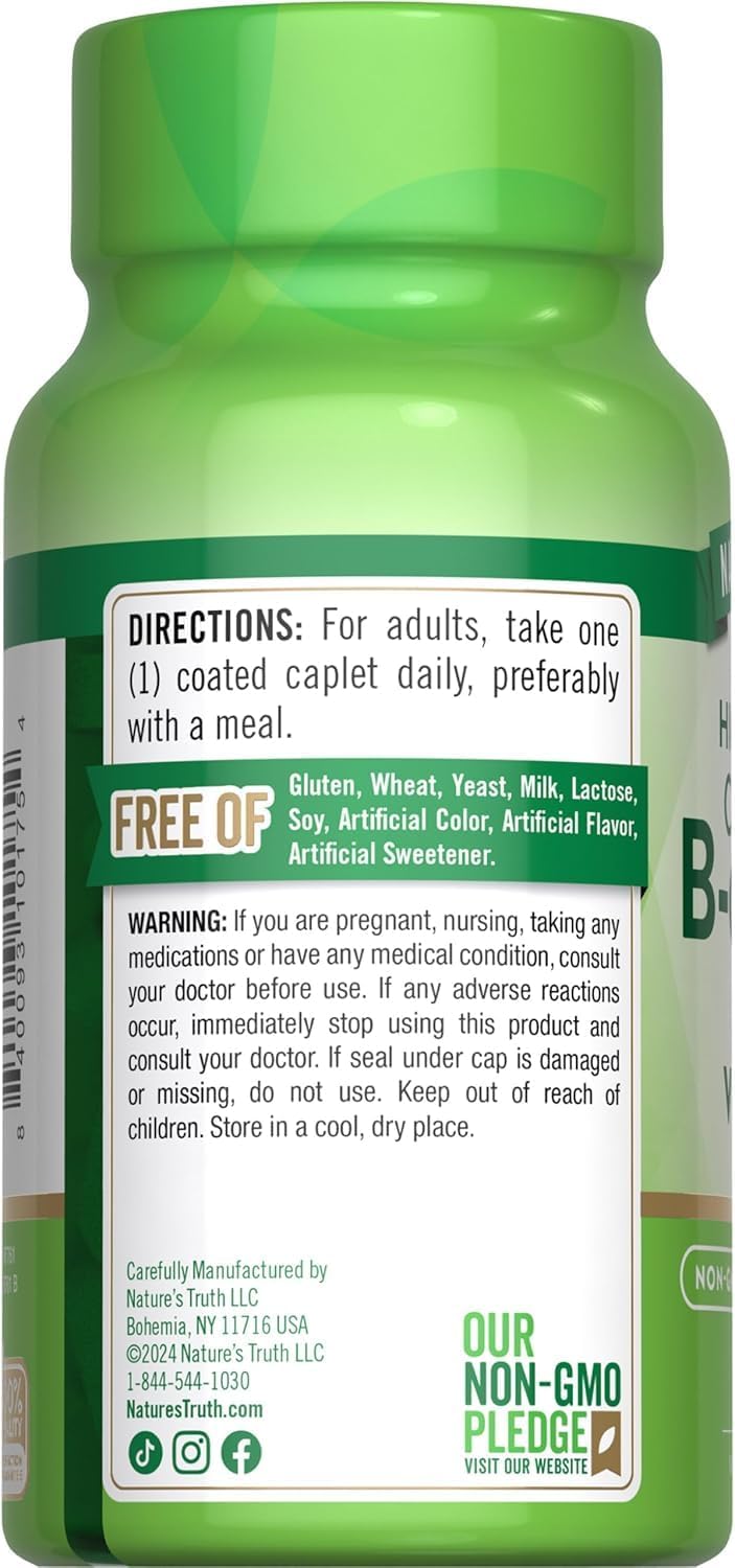 Nature's Truth B-Complex Plus Vitamin C, Time Released - 100 Tablets (Pack of 3) - görsel 3
