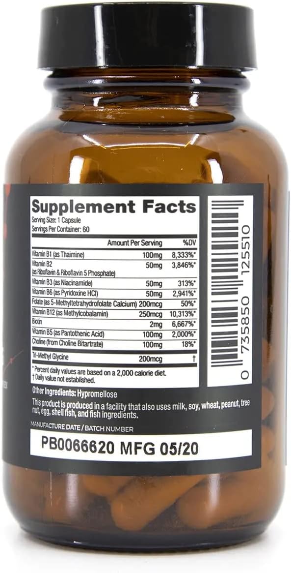 DR. NIGMA B Famous High Potency Multi B Vitamin Complex with L-5-MTHF - 60 Capsules - görsel 2