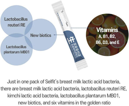 SELFIT Probiotics Powder with Vitamins & Minerals, 30 Sachets
