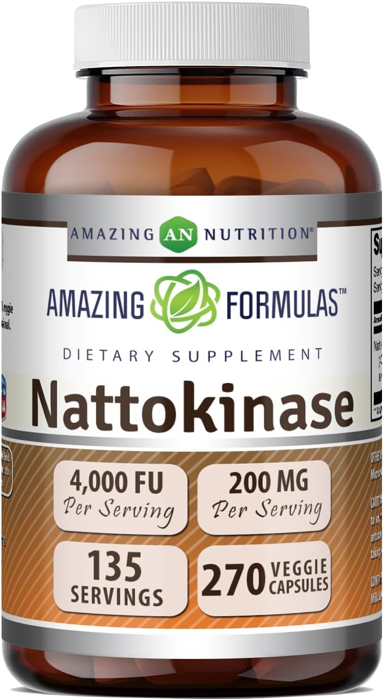 Amazing Formulae Nattokinase 100 mg, 2000 FU - 270 Vegetable Capsules - görsel 1