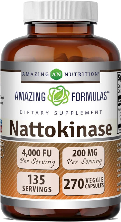 Amazing Formulae Nattokinase 100 mg, 2000 FU - 270 Vegetable Capsules