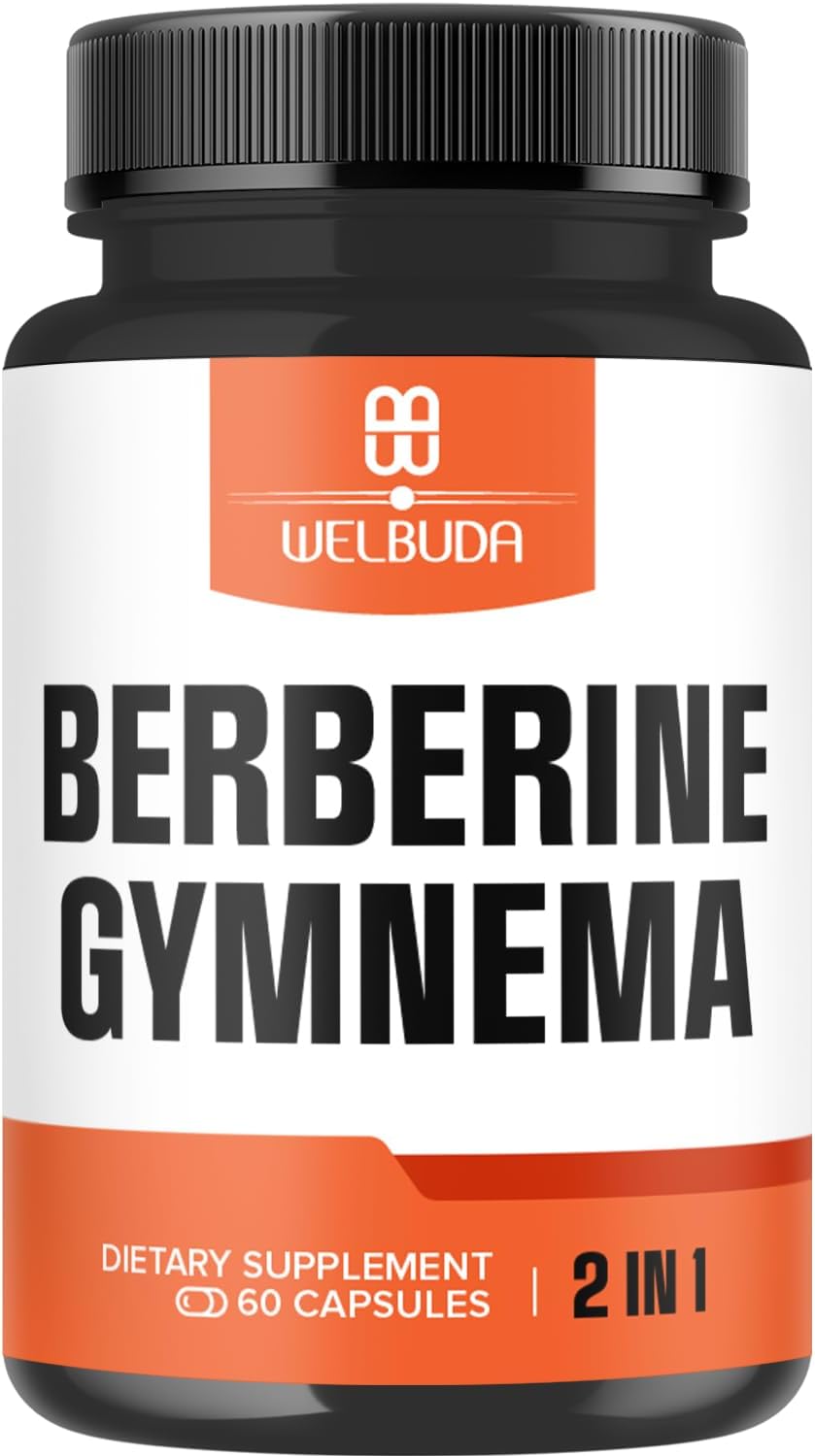 WELBUDA Berberine Food Supplement with Organic Gymnema Sylvestre Leaf - 60 Capsules - görsel 1