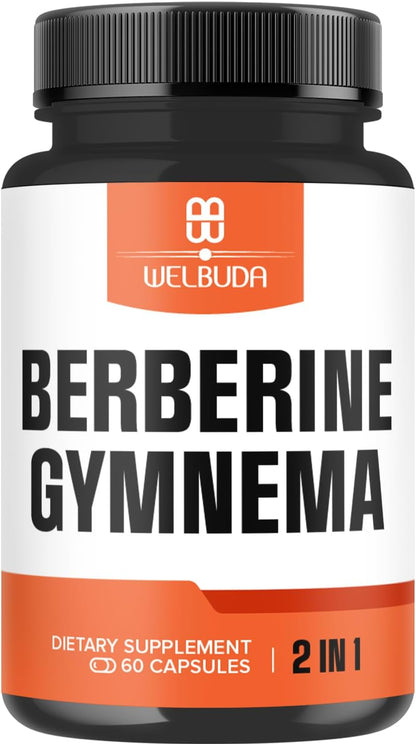 WELBUDA Berberine Food Supplement with Organic Gymnema Sylvestre Leaf - 60 Capsules