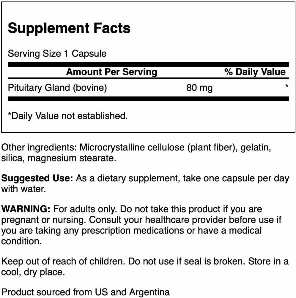 Swanson Raw Pituitary Glandular 80 mg, 60 Capsules - görsel 2