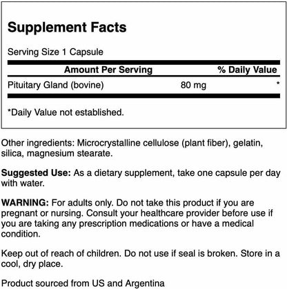 Swanson Raw Pituitary Glandular 80 mg, 60 Capsules