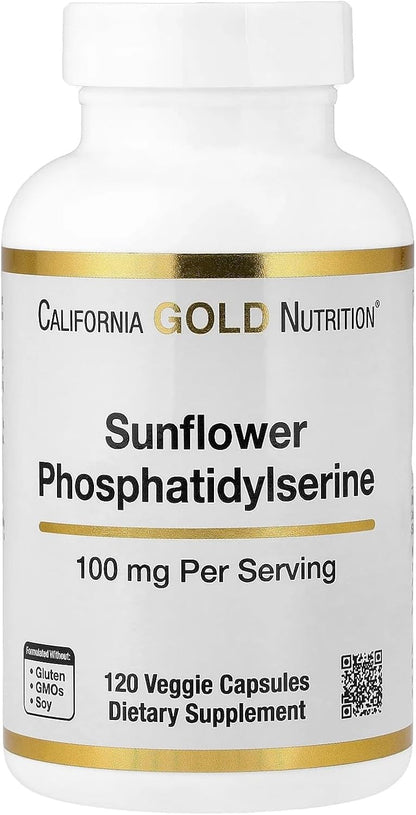 California Gold Nutrition Sunflower Phosphatidylserine, 100 mg, 120 Vegetable Capsules