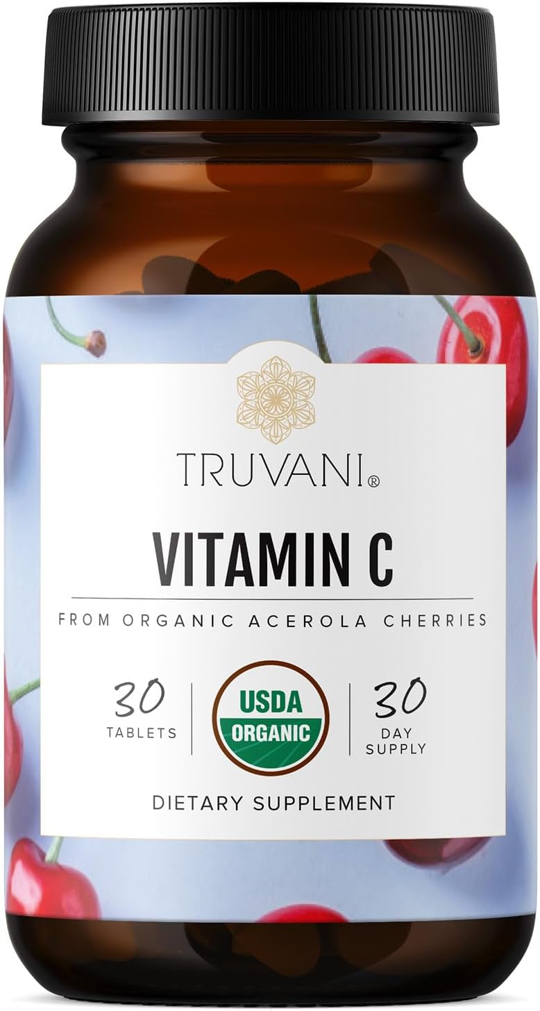 Truvani Vitamin C | USDA Organic | High Absorption, Antioxidant Supplement, Higher Bioavailability for Immune System Support | Made with Real Food | 30 Servings - görsel 1