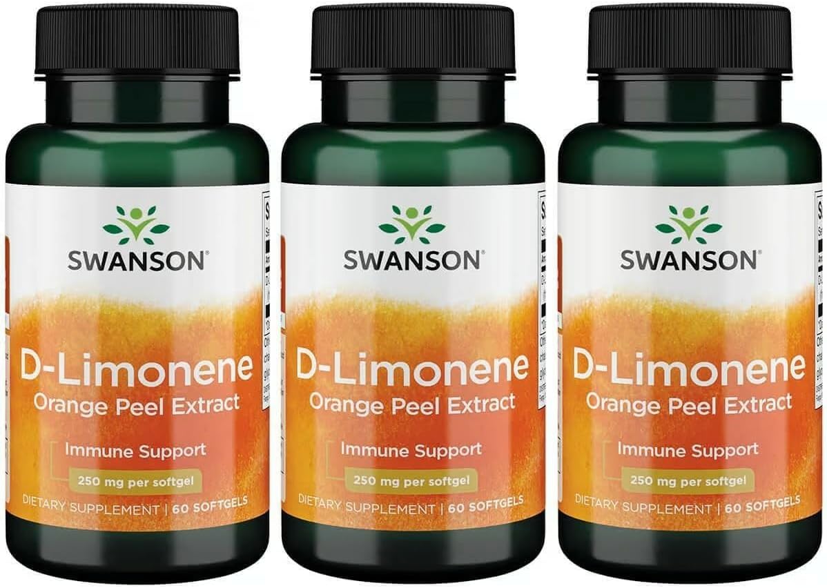 Swanson D-Limonene - Orange Peel Extract Supplement, 250 mg, 60 Capsules (3 Pack) - görsel 1