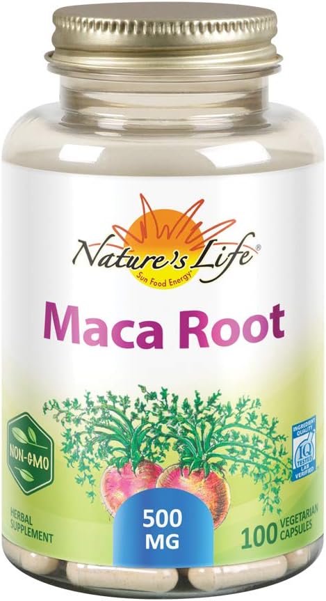 Nature's Life Maca Root 500mg – Traditional Energy, Vitality & Stamina Support, Non-GMO, Vegan, No Fillers – 100 Veg Capsules - görsel 1