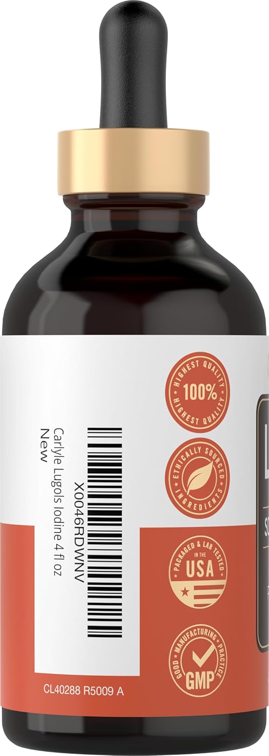 Carlyle Lugol's Iodine 2% Solution - 118 ml (4 fl oz) | Potassium Iodide and Iodine Drops - görsel 3