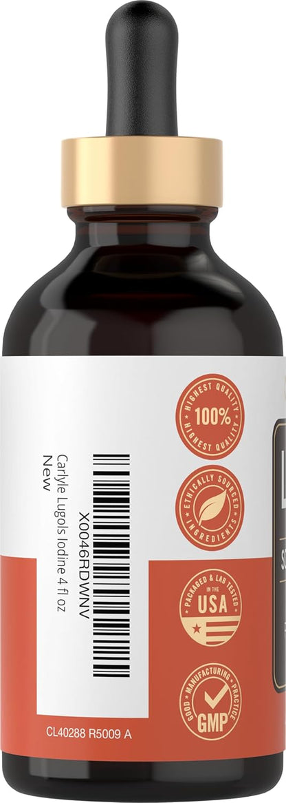 Carlyle Lugol's Iodine 2% Solution - 118 ml (4 fl oz) | Potassium Iodide and Iodine Drops