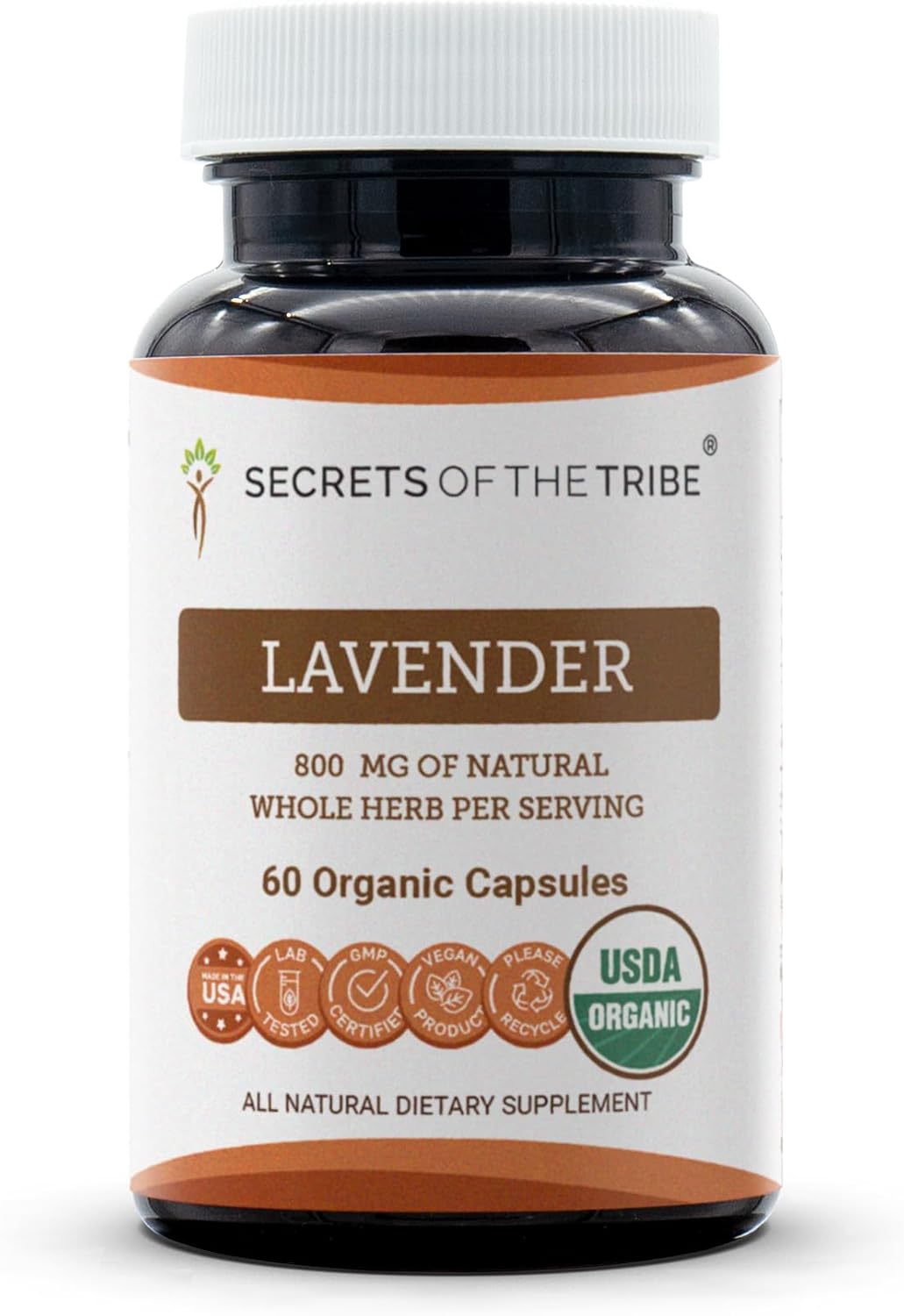 Secrets of the Tribe Lavender, USDA Organic, 60 Capsules - görsel 1