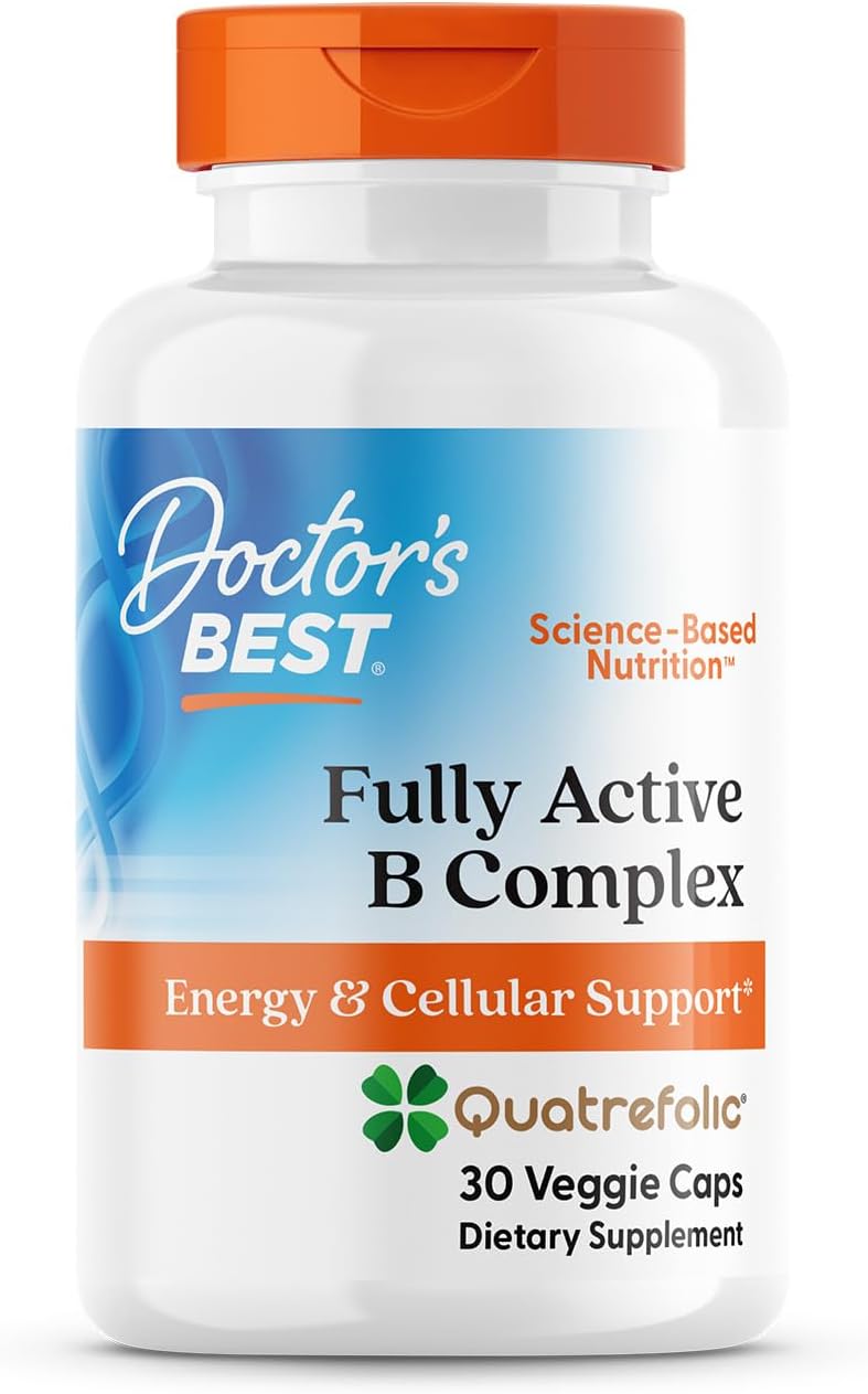 Doctor's Best Fully Active Vitamin B Complex - Methylated B12 & Folate, 30 Vegan Capsules - görsel 1