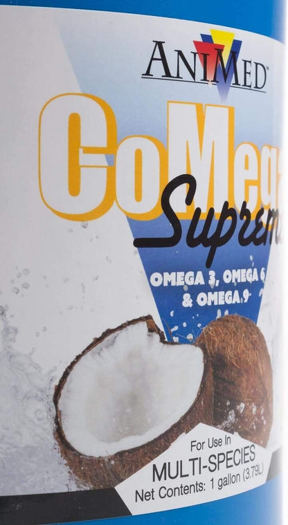 AniMed CoMega Supreme, 1 US Gallon (3.78 L), Balanced Essential Fatty Acid Coat Supplement for Horses