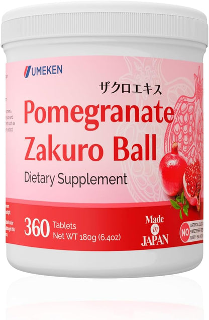 Umeken Pomegranate Balls – Chewable Supplement with Natural Vitamins and Minerals, 360 Count