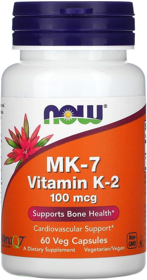 Now Foods Vitamin K-2 (MK7) Vegan Capsules, 100 mcg, 60 Capsules, Pack of 2 - görsel 1