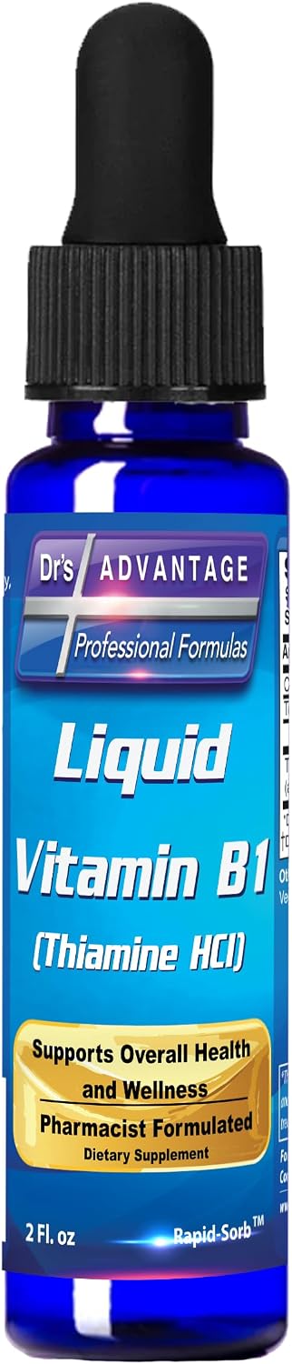 Dr's Advantage Liquid Vitamin B1 Dropper 60ml - Thiamine B1 Supplement for Energy and Nervous System Support - görsel 1