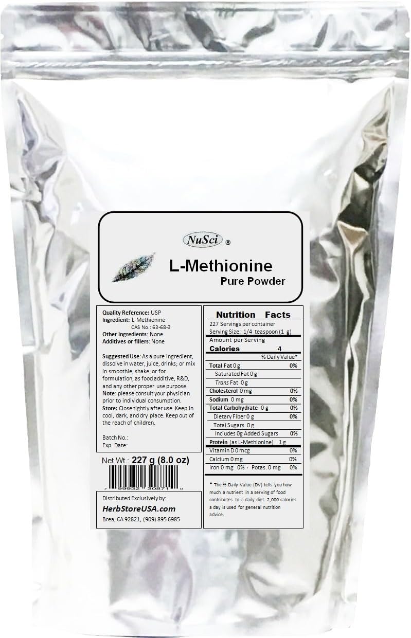 L-Methionine Powder Pure (227g) - görsel 1