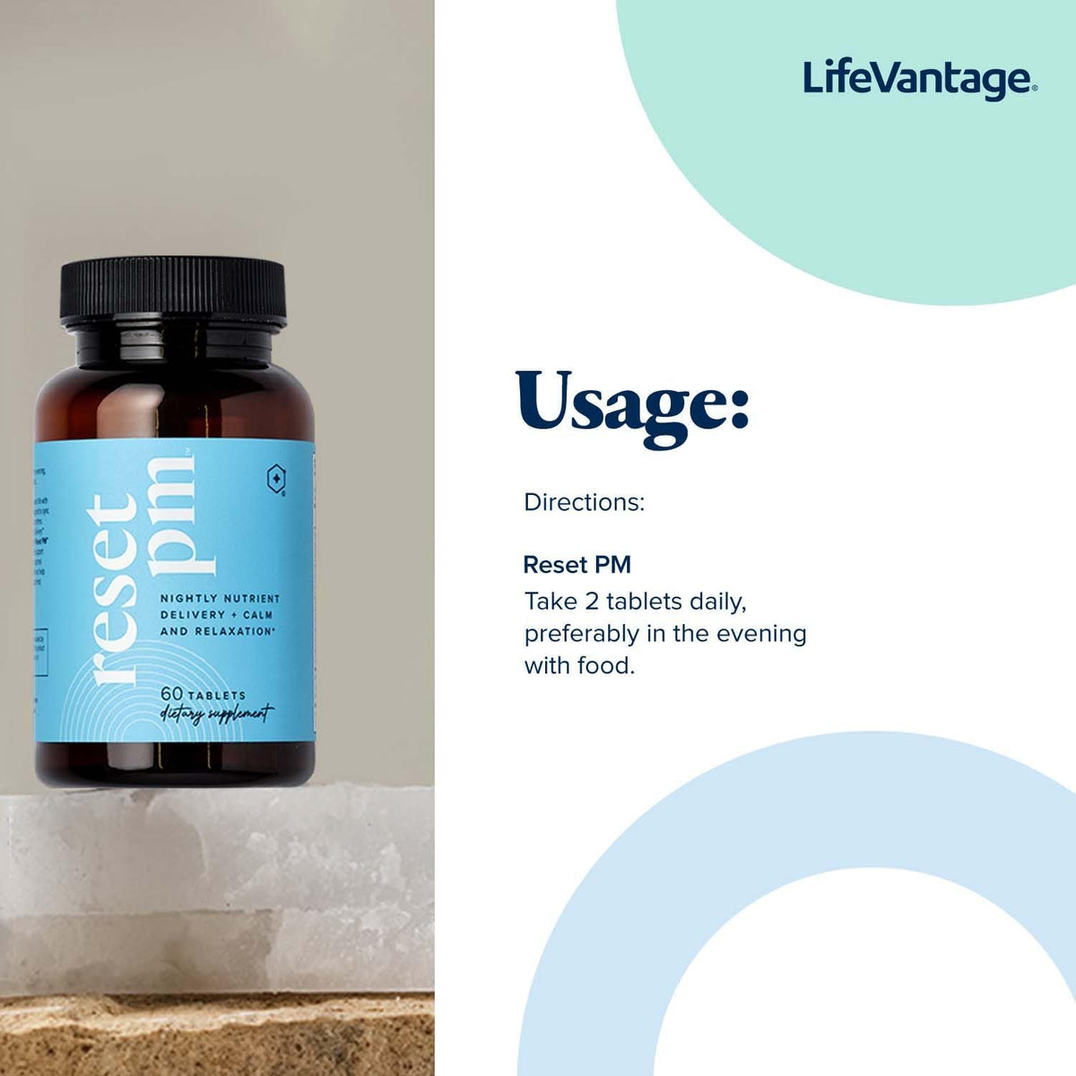 LifeVantage Reset PM - Advanced Multi-Nutrient Supplement, Restful Sleep & Optimum Health, 60 Tablets - görsel 6