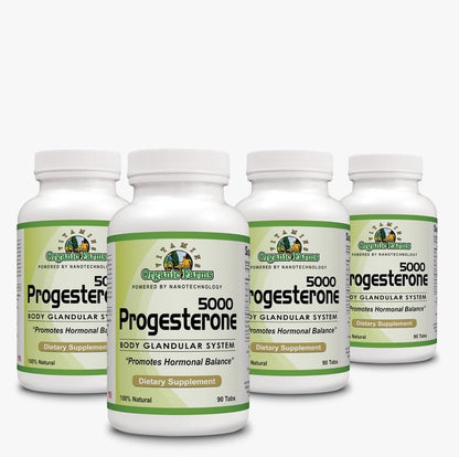 Organic Farms Vitamins Progesterone 5000 (4-Pack) - Natural Hormone Balance Supplement, 360 Tablets