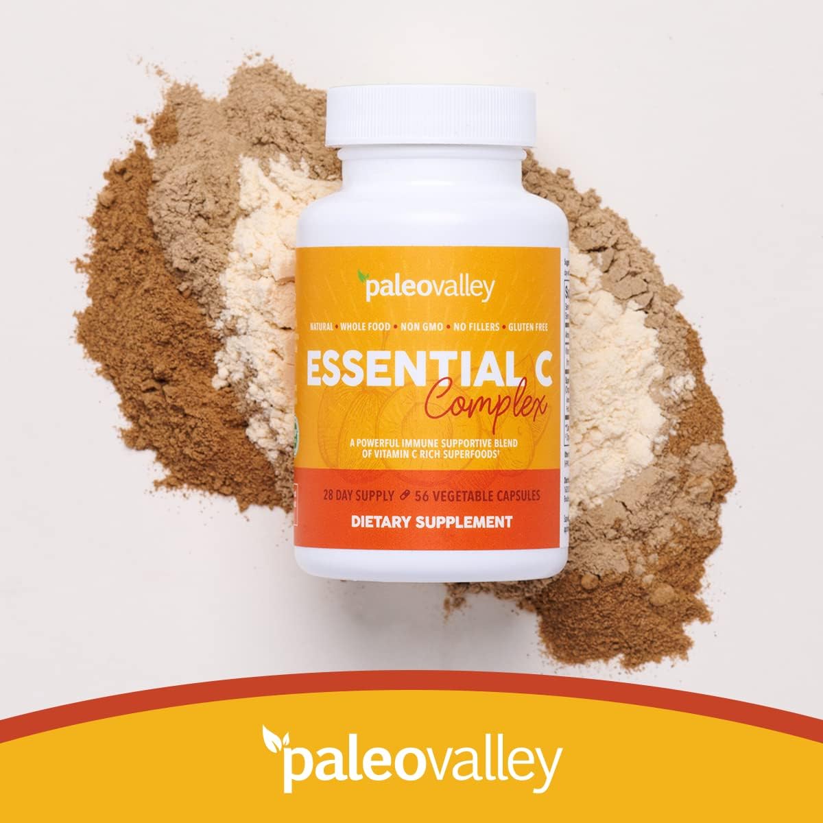 Paleovalley Essential C Complex - Organic Vitamin C Supplement for Immune Support, 450mg - Whole Food Acerola Cherry, Camu Camu, Amla Berry - No Synthetic Ascorbic Acid - USA-made - görsel 7
