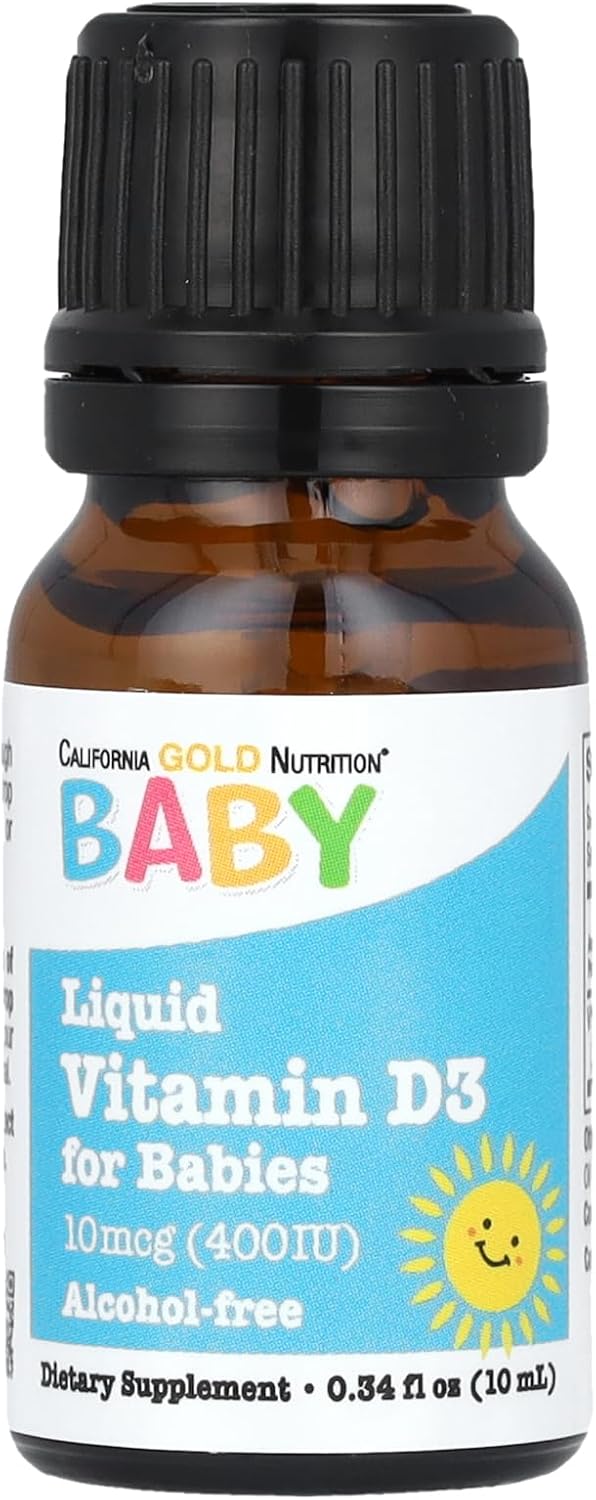 California Gold Nutrition Baby Vitamin D3 Liquid Supplement for Babies - 10 mcg (400 IU) - 10 ml - görsel 3