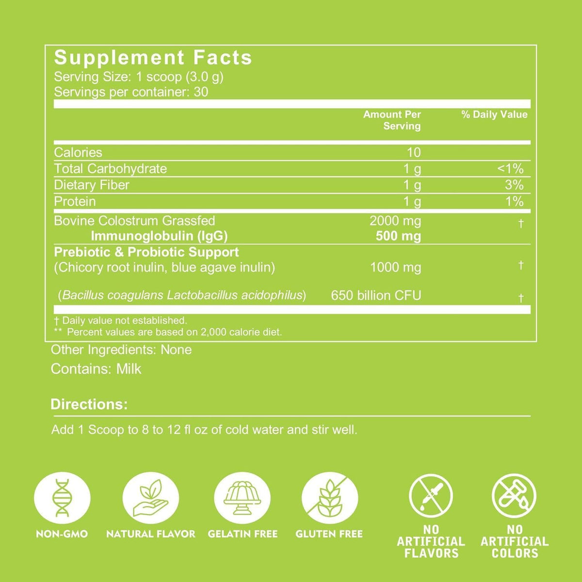 VITINITY Grass Fed Bovine Colostrum Powder – Natural IgG Supplement for Gut Health, Immune Support & Muscle Recovery | Pure Colostrum Superfood, Unflavoured (90g) - görsel 2