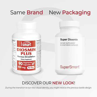 Supersmart Diosmin Plus - Diosmin Hesperidin 900 mg - 90% Flavonoid Complex - Circulatory Support - 90 Vegetarian Capsules