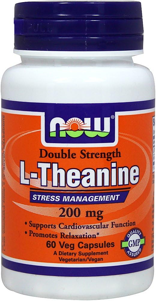 NOW Foods L-Theanine 200 mg - 60 Vegetarian Capsules