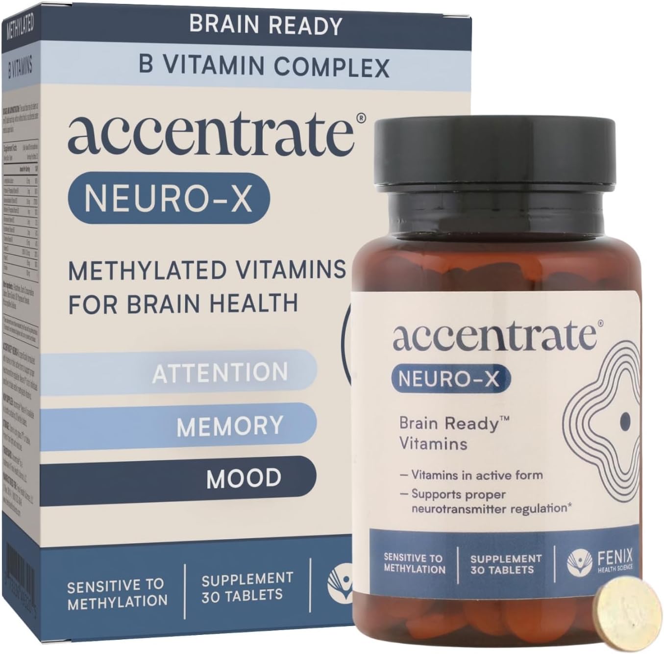 Accentrate Brain Supplement - Complete Methylated Vitamin B Complex with L-Methylfolate, Methylcobalamin, P5P & L-Tyrosine for Concentration, Attention, and Mood - görsel 10
