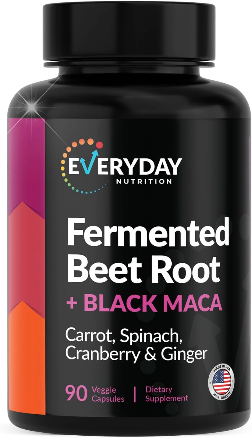 Organic Fermented Beet Root and Black Maca Capsules - Superfood Blend for Energy and Wellness - görsel 1