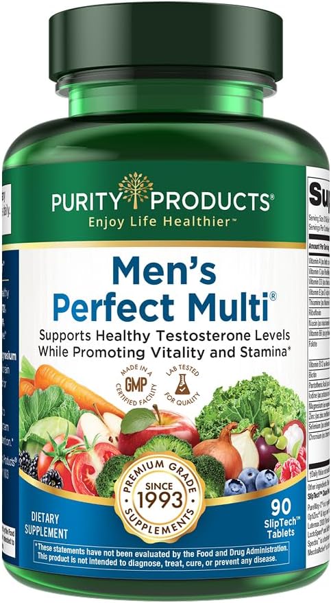 Purity Products Men's Perfect Multi – Multivitamin for Energy, Prostate & Muscle Support, 90 Tablets - görsel 1