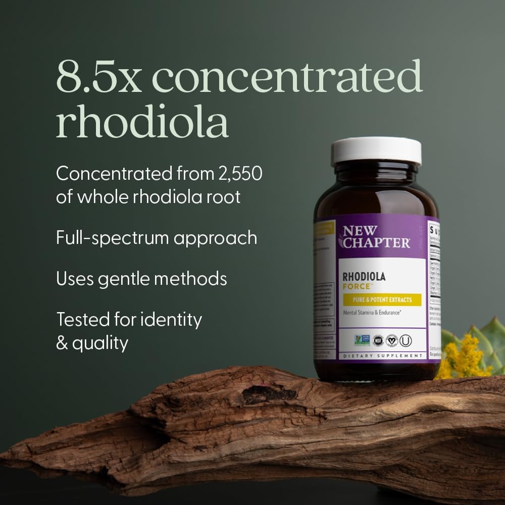 New Chapter Rhodiola Force 300mg – Vegan Adaptogen for Mental Focus & Stress Support - görsel 3