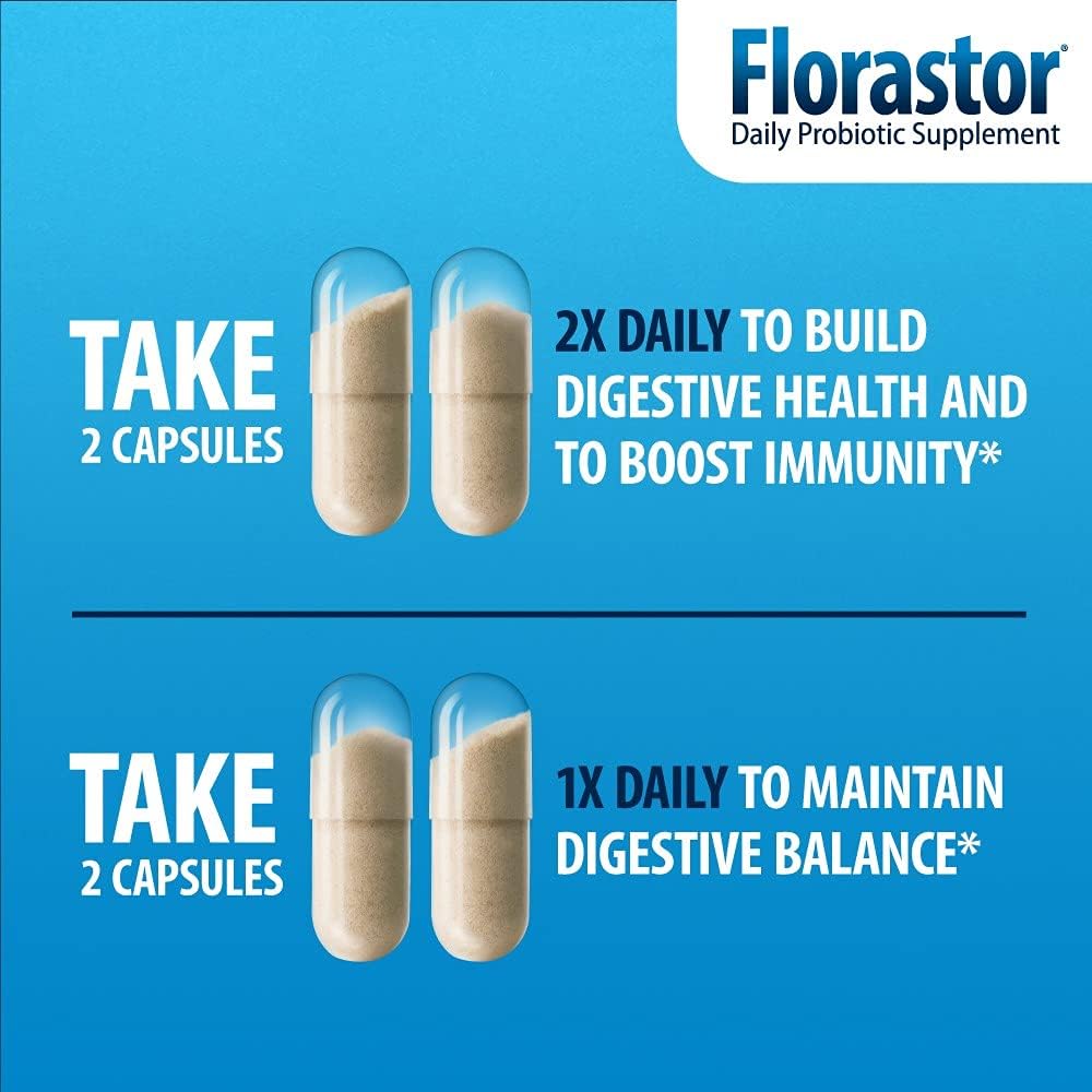 Florastor Daily Probiotic Food Supplement for Women and Men, Suitable for Uses with Antibiotics, Saccharomyces Boulardii CNCM I-745 (20 Capsules, Pack of 2) - görsel 3