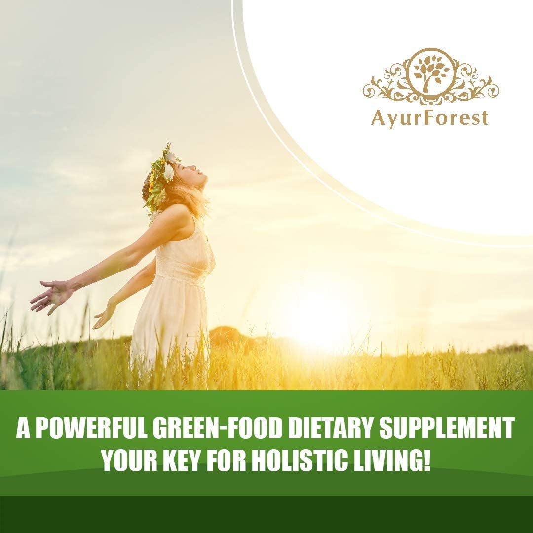 AyurForest Wheatgrass Tablets - Organic Herbal Supplement, 500mg, 120 Count - görsel 3