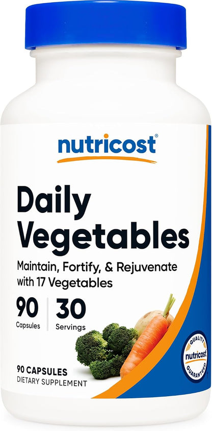 Nutricost Daily Vegetable Blend 90 Capsules (30 Servings) - 17 Vegetable Food Supplement